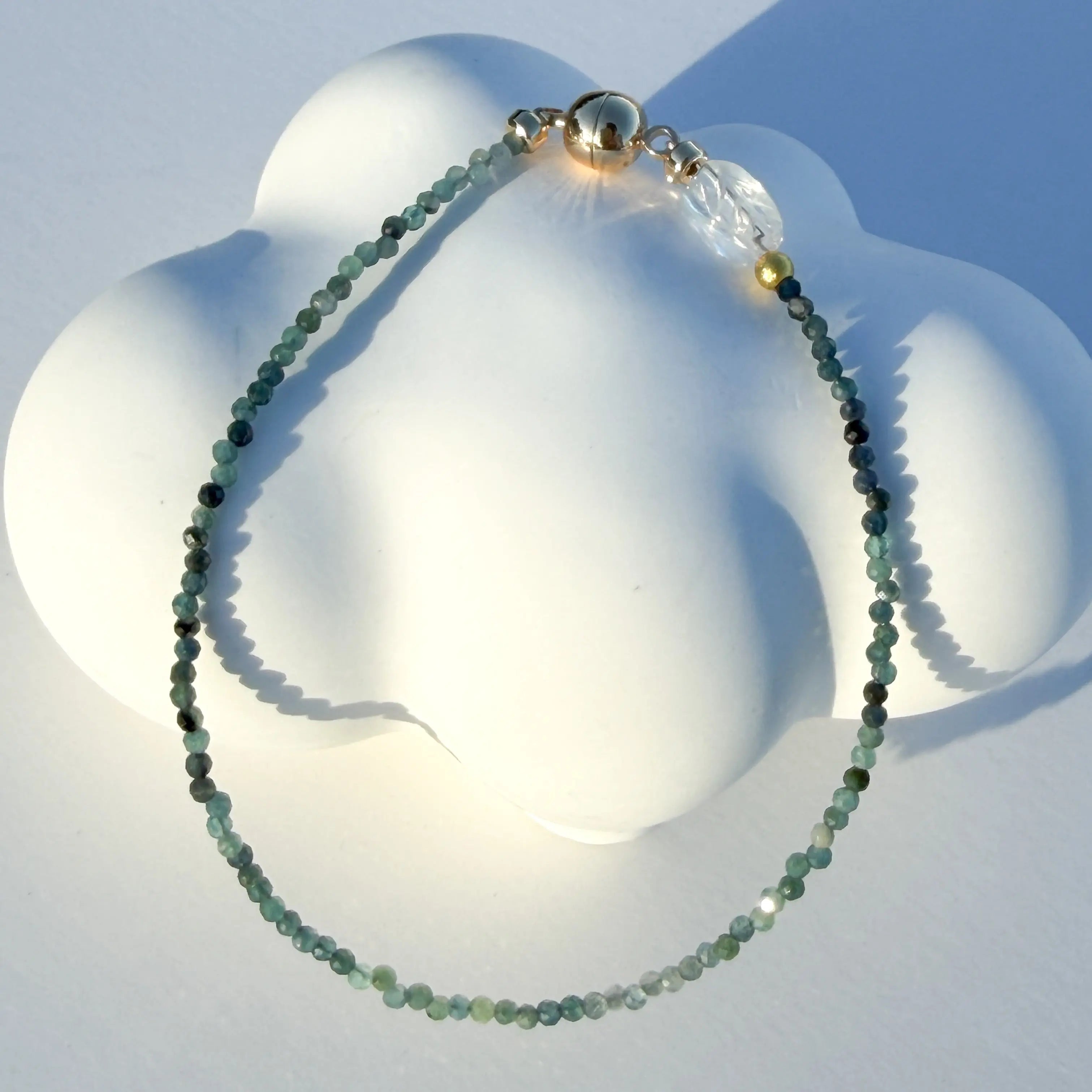 Ocean Drift - Blue Tourmaline Minimalist Bracelet view 2